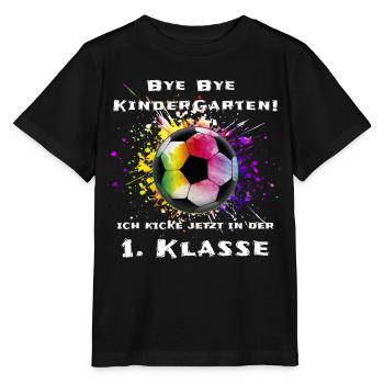 Fußball 1. Klasse - Stanley/Stella Kinder T-Shirt MINI CREATOR  - Schwarz - Vorne - Mikhail (115cm)