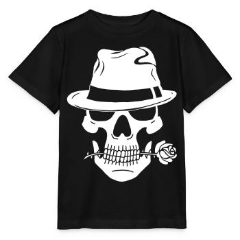 Weißer Gangsterschädel - Stanley/Stella Kinder T-Shirt MINI CREATOR  - Schwarz - Vorne - Mikhail (115cm)