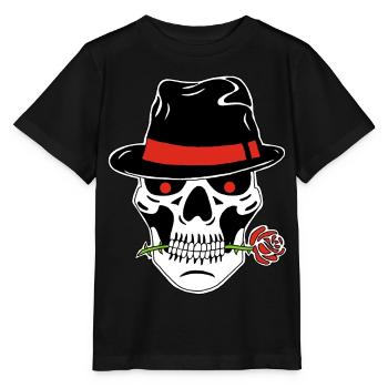 Crâne de gangster - T-shirt bio MINI CREATOR Stanley/Stella Enfant - noir - Devant - Mikhail (115cm)