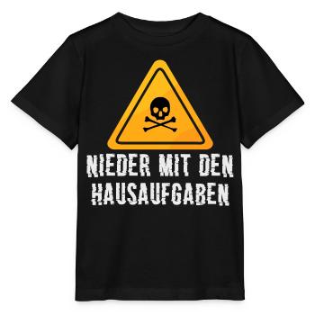 Nieder mit den Hausaufgaben - Stanley/Stella Kinder T-Shirt MINI CREATOR  - Schwarz - Vorne - Mikhail (115cm)