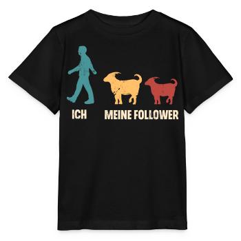 Ich Und Meine Follower Ziegen Ziege - Stanley/Stella Kinder T-Shirt MINI CREATOR  - Schwarz - Vorne - Mikhail (115cm)