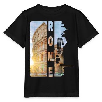 Rome Rome Italy City Skyline Home Love - Stanley/Stella MINI CREATOR Kids’ T-Shirt - black - Front - Mikhail (115cm)