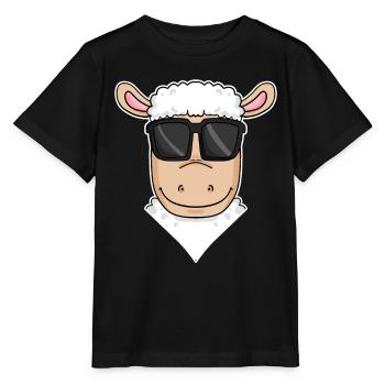 Illustration de moutons - T-shirt bio MINI CREATOR Stanley/Stella Enfant - noir - Devant - Mikhail (115cm)