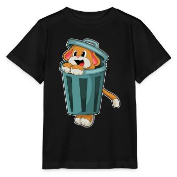 Dog Trash Can - Stanley/Stella MINI CREATOR Kids’ T-Shirt - black - Front - Mikhail (115cm)