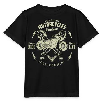 Motos américaines - T-shirt bio MINI CREATOR Stanley/Stella Enfant - noir - Devant - Mikhail (115cm)