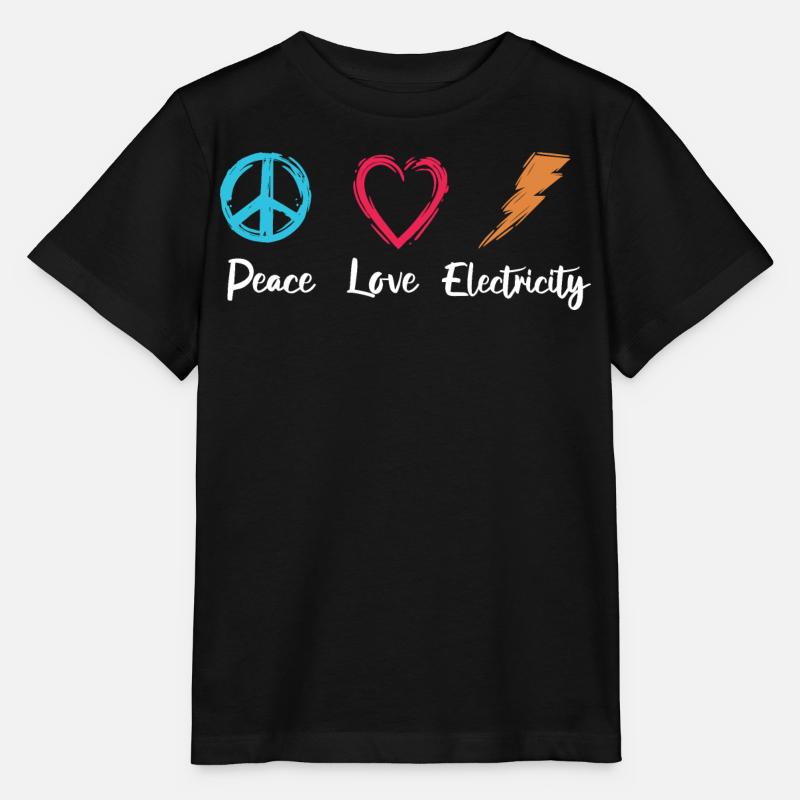 Paix Amour Électricité - T-shirt bio MINI CREATOR Stanley/Stella Enfant - noir
