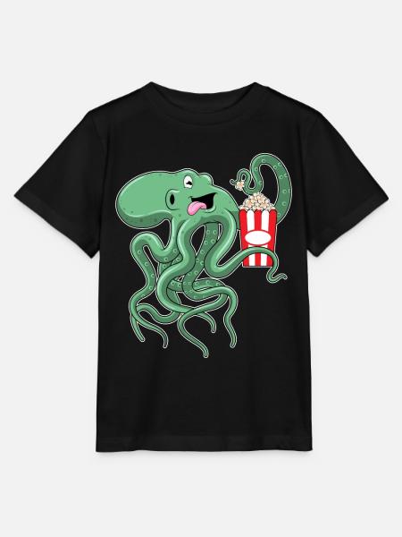 Krake Popcorn - Stanley/Stella Kinder T-Shirt MINI CREATOR - Schwarz