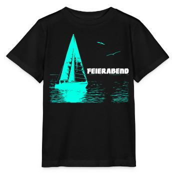 Feierabend Segelboot und 2 Möwen - Stanley/Stella Kinder T-Shirt MINI CREATOR  - Schwarz - Vorne - Mikhail (115cm)