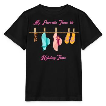 Meine Lieblings Zeit ist Ferien Zeit - Stanley/Stella Kinder T-Shirt MINI CREATOR  - Schwarz - Vorne - Mikhail (115cm)