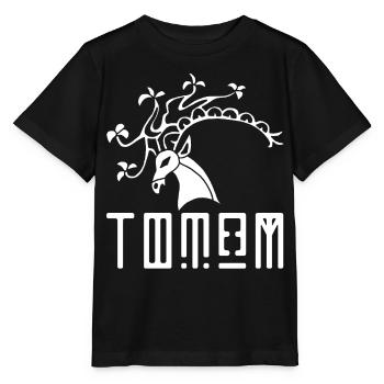 Cerf blanc animal totem - T-shirt bio MINI CREATOR Stanley/Stella Enfant - noir - Devant - Mikhail (115cm)