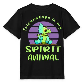 Tricératops - T-shirt bio MINI CREATOR Stanley/Stella Enfant - noir - Devant - Mikhail (115cm)