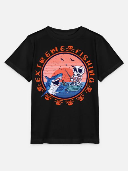 Hai Angeln Extrem - Stanley/Stella Kinder T-Shirt MINI CREATOR - Schwarz