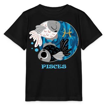 Sternzeichen Fische - Stanley/Stella Kinder T-Shirt MINI CREATOR  - Schwarz - Vorne - Mikhail (115cm)