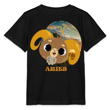 Sternzeichen WIDDER - Stanley/Stella Kinder T-Shirt MINI CREATOR  - Schwarz - Vorne - Mikhail (115cm)