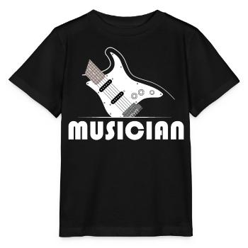 musicien musicien eGuitar Guitar Band Musicien - T-shirt bio MINI CREATOR Stanley/Stella Enfant - noir - Devant - Mikhail (115cm)