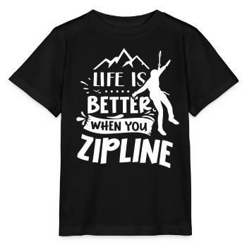 Das Leben Ist Besser Wenn Man Zipline Fährt Sport - Stanley/Stella Kinder T-Shirt MINI CREATOR  - Schwarz - Vorne - Mikhail (115cm)