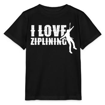 I love ziplining zip line zipline sport - Stanley/Stella MINI CREATOR Kids’ T-Shirt - black - Front - Mikhail (115cm)