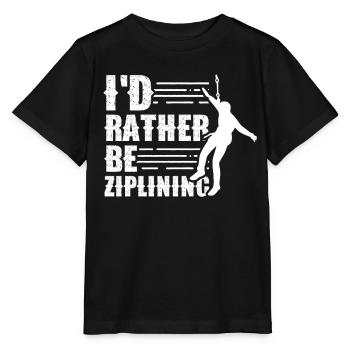 I'd Rather Be Ziplining Seilrutsche Sport Zipline - Stanley/Stella Kinder T-Shirt MINI CREATOR  - Schwarz - Vorne - Mikhail (115cm)