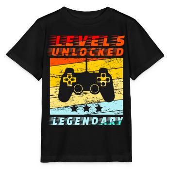 5. Geburtstag Level 5 unlocked - Stanley/Stella Kinder T-Shirt MINI CREATOR  - Schwarz - Vorne - Mikhail (115cm)