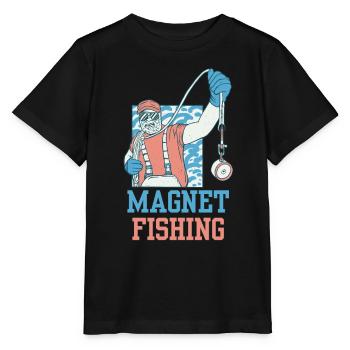 Magnetic Fishing Magnet Magnetic Fisherman - Stanley/Stella MINI CREATOR Kids’ T-Shirt - black - Front - Mikhail (115cm)