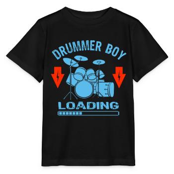 Drummer Boy Loading Drumset Cool Drummer Gift - Stanley/Stella Kinder T-Shirt MINI CREATOR  - Schwarz - Vorne - Mikhail (115cm)