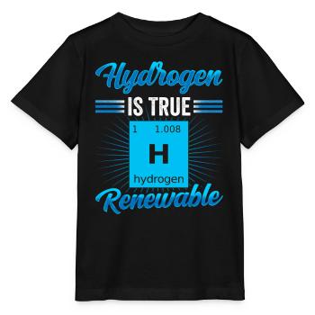 Wasserstoff Ist Die Wahre Erneuerbare Energie - Stanley/Stella Kinder T-Shirt MINI CREATOR  - Schwarz - Vorne - Mikhail (115cm)
