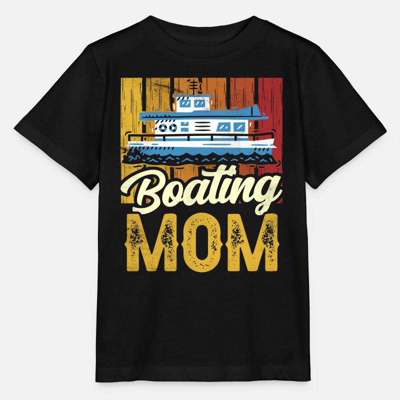 Bootfahrende Mutter Yacht Bootfahren Boot Schiff - Stanley/Stella Kinder T-Shirt MINI CREATOR  - Schwarz