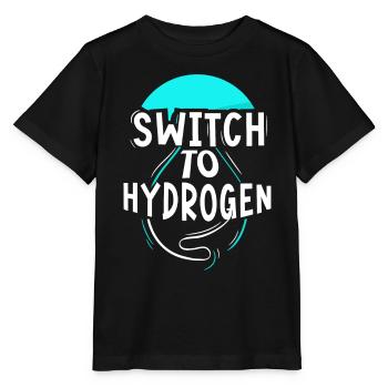 Passage à l’hydrogène Énergie Hydrogène - T-shirt bio MINI CREATOR Stanley/Stella Enfant - noir - Devant - Mikhail (115cm)