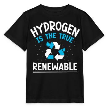 Wasserstoff Ist Die Wahre Erneuerbare Energie - Stanley/Stella Kinder T-Shirt MINI CREATOR  - Schwarz - Vorne - Mikhail (115cm)