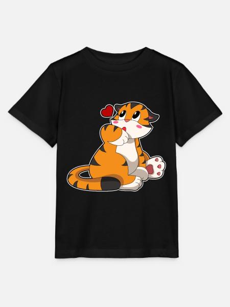 Tiger Herz - Stanley/Stella Kinder T-Shirt MINI CREATOR - Schwarz