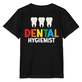 Hygiénistes dentaires Équipe d’hygiène dentaire Dentiste - T-shirt bio MINI CREATOR Stanley/Stella Enfant - noir - Devant - Mikhail (115cm)