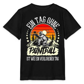 Paintball - Stanley/Stella Kinder T-Shirt MINI CREATOR  - Schwarz - Vorne - Mikhail (115cm)