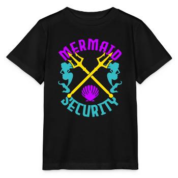 Mermaid Security Mermaid Mermaids - Stanley/Stella MINI CREATOR Kids’ T-Shirt - black - Front - Mikhail (115cm)