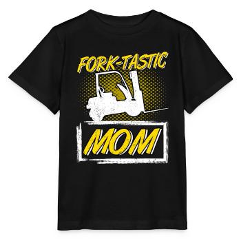 Staplerfahrer Gabelstapler Fork-Tastic Mom - Stanley/Stella Kinder T-Shirt MINI CREATOR  - Schwarz - Vorne - Mikhail (115cm)