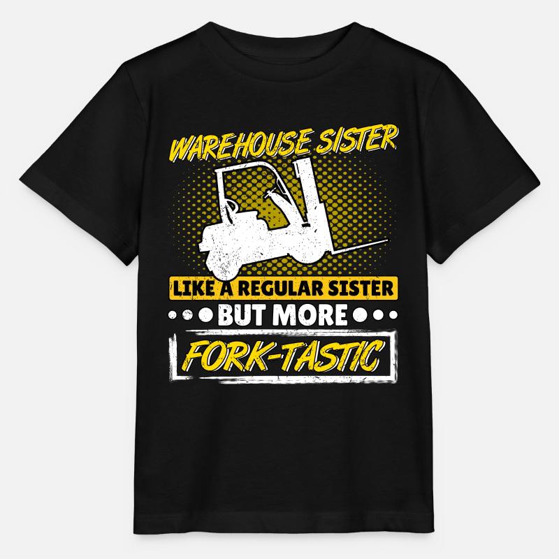 Forklift Driver Sister Forklift Fork-Tastic - Maglietta per bambini MINI CREATOR di Stanley/Stella - nero