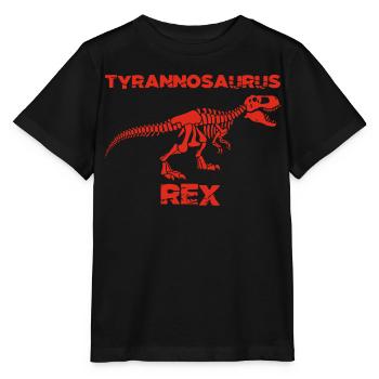 Squelette de tyrannosaure rouge - T-shirt bio MINI CREATOR Stanley/Stella Enfant - noir - Devant - Mikhail (115cm)