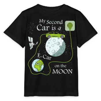 E-Auto auf dem Mond - Stanley/Stella Kinder T-Shirt MINI CREATOR  - Schwarz - Vorne - Mikhail (115cm)