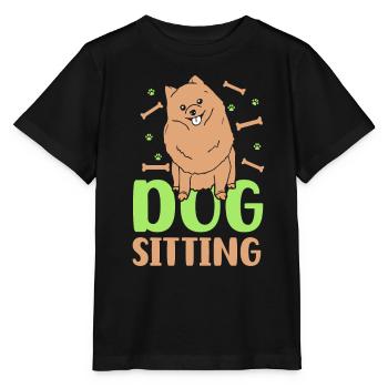 Dog Sitting Dog Sitter Dog Sitting Dog - Stanley/Stella MINI CREATOR Kids’ T-Shirt - black - Front - Mikhail (115cm)