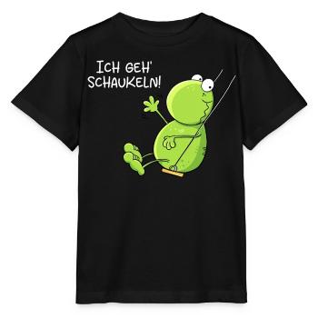 Ich Geh Schaukeln Frosch - Stanley/Stella Kinder T-Shirt MINI CREATOR  - Schwarz - Vorne - Mikhail (115cm)