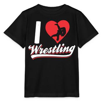 I Love Wrestling Wrestling Wrestling Wrestling - Stanley/Stella MINI CREATOR Kids’ T-Shirt - black - Front - Mikhail (115cm)