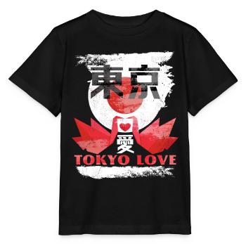 Tokyo-Love, Tokyo-City, Origami-Kraniche - Stanley/Stella Kinder T-Shirt MINI CREATOR  - Schwarz - Vorne - Mikhail (115cm)