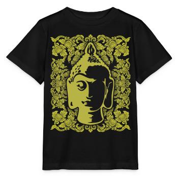 Tête de Bouddha, Bouddha thaïlandais, spirituel, Thaïlande - T-shirt bio MINI CREATOR Stanley/Stella Enfant - noir - Devant - Mikhail (115cm)