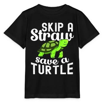 Turtle Relaxed Chill Sea Ocean Beach - Stanley/Stella MINI CREATOR Kids’ T-Shirt - black - Front - Mikhail (115cm)