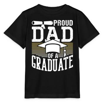 Fier père d’un diplôme d’études supérieures - T-shirt bio MINI CREATOR Stanley/Stella Enfant - noir - Devant - Mikhail (115cm)