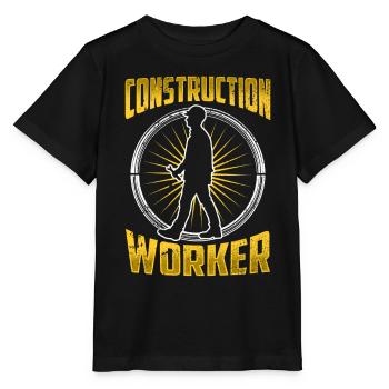 Construction Worker Construction Team Construction Site Teamwork - Stanley/Stella MINI CREATOR Kids’ T-Shirt - black - Front - Mikhail (115cm)