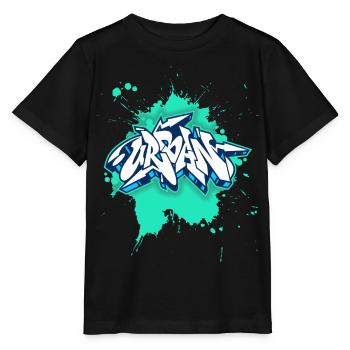 Graffiti urbain, style grunge, graffiti grunge - T-shirt bio MINI CREATOR Stanley/Stella Enfant - noir - Devant - Mikhail (115cm)