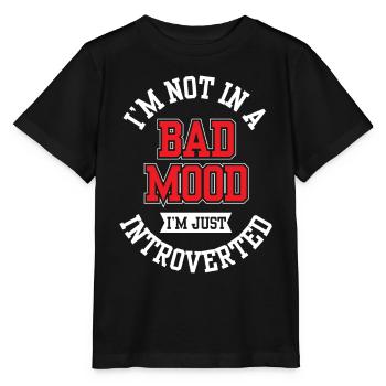 Pas de mauvaise humeur je suis juste un introverti - T-shirt bio MINI CREATOR Stanley/Stella Enfant - noir - Devant - Mikhail (115cm)