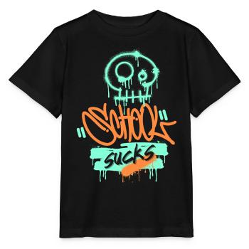 École, frustration scolaire, drôle de dire style graffiti - T-shirt bio MINI CREATOR Stanley/Stella Enfant - noir - Devant - Mikhail (115cm)