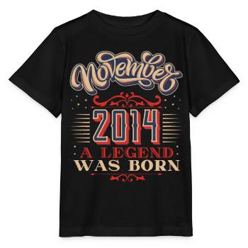 2014-Geburtstag, November-2014, 11-2014 - Stanley/Stella Kinder T-Shirt MINI CREATOR  - Schwarz - Vorne - Mikhail (115cm)