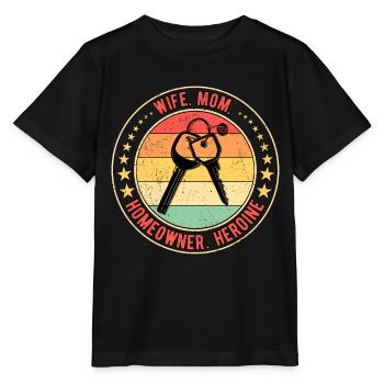 Pendaison de crémaillère Mère Acheteur De Maison Propriétaire - T-shirt bio MINI CREATOR Stanley/Stella Enfant - noir - Devant - Mikhail (115cm)